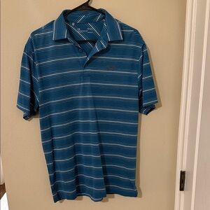 Under Armour Men's Teal and White Striped Polo